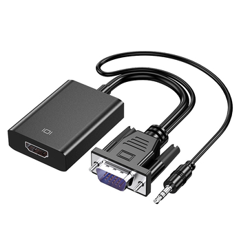Pretvarač VGA na HDMI s audio kabelom, za PC, 1080P, USB napajanje, kompatibilan s Windows 10