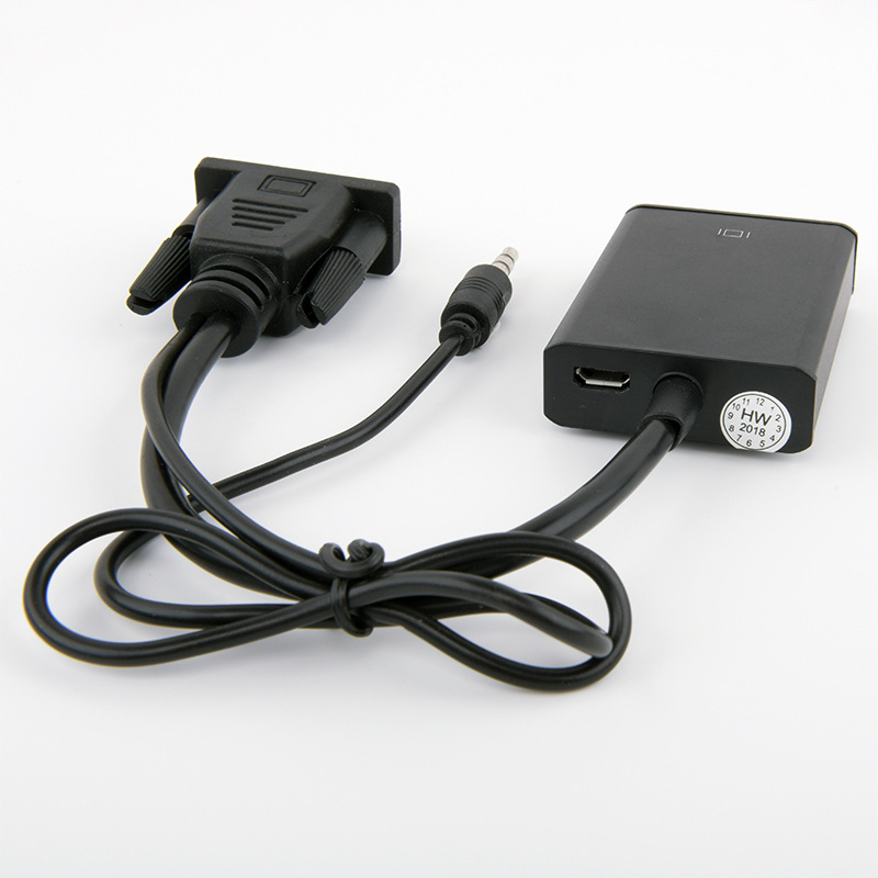 Pretvarač VGA na HDMI s audio kabelom, za PC, 1080P, USB napajanje, kompatibilan s Windows 10
