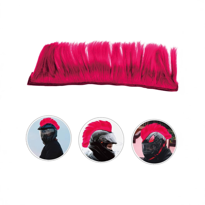 Perucă decor pentru cască de motocicletă, păr scurt, stil drept, material: sârmă rezistentă la temperaturi înalte, model MT