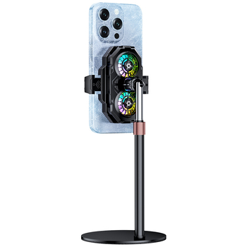 Clip de răcire pentru gaming cu ventilatoare duale, model SL55, greutate 74 g, putere 10 W, material plastic+metal+ceramică, interfață TPCY-C