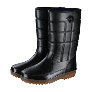 Wanmao unisex PVC čizme za kišu s teksturom kože, vodootporne, protuklizna gumena potplat, topla podstava, model Wm-108