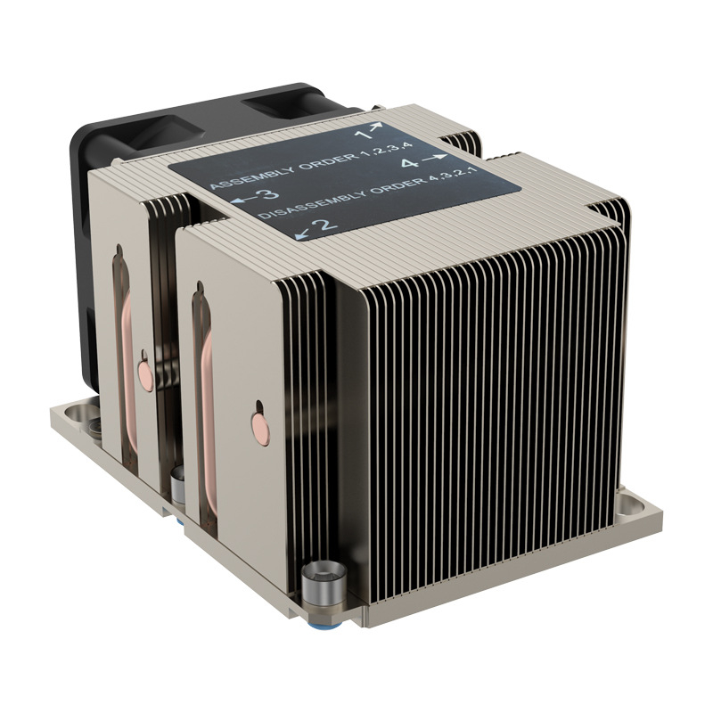 Serverski CPU hladnjak s toplinskim cijevima, 4 cijevi, 1200 RPM, buka 47,2 dB, bakar-aluminijsko povezivanje, tih, višestruka prilagodba kutova