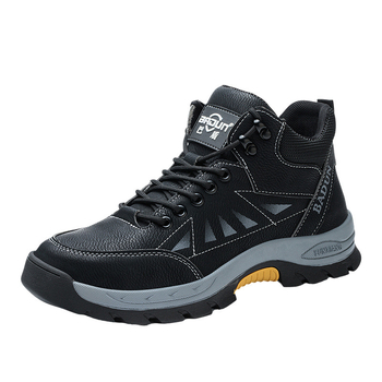 Zaštitne radne cipele, srednje visine, anti-udar i anti-proboj, čelična zaštitna nosnica, mikrovlakana koža, zatvarač, gumeni potplat