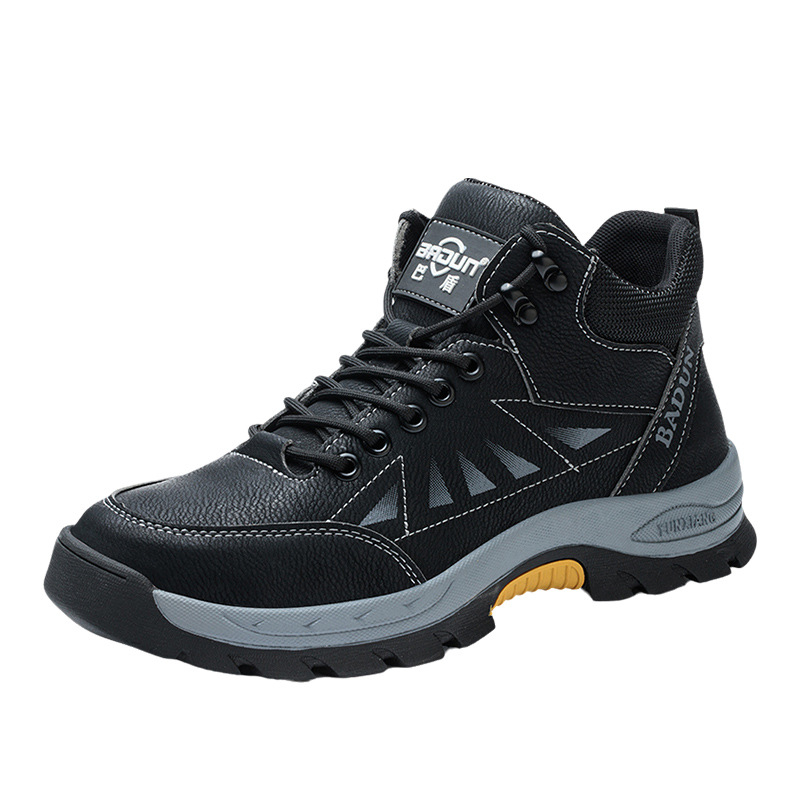 Zaštitne radne cipele, srednje visine, anti-udar i anti-proboj, čelična zaštitna nosnica, mikrovlakana koža, zatvarač, gumeni potplat