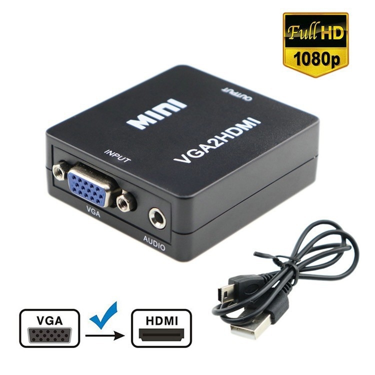 VGA to HDMI pretvarač, model 3-1, kabel duljine 0.1 m, namijenjeno TV liniji, daljinsko buđenje nije podržano, napajanje nije podržano