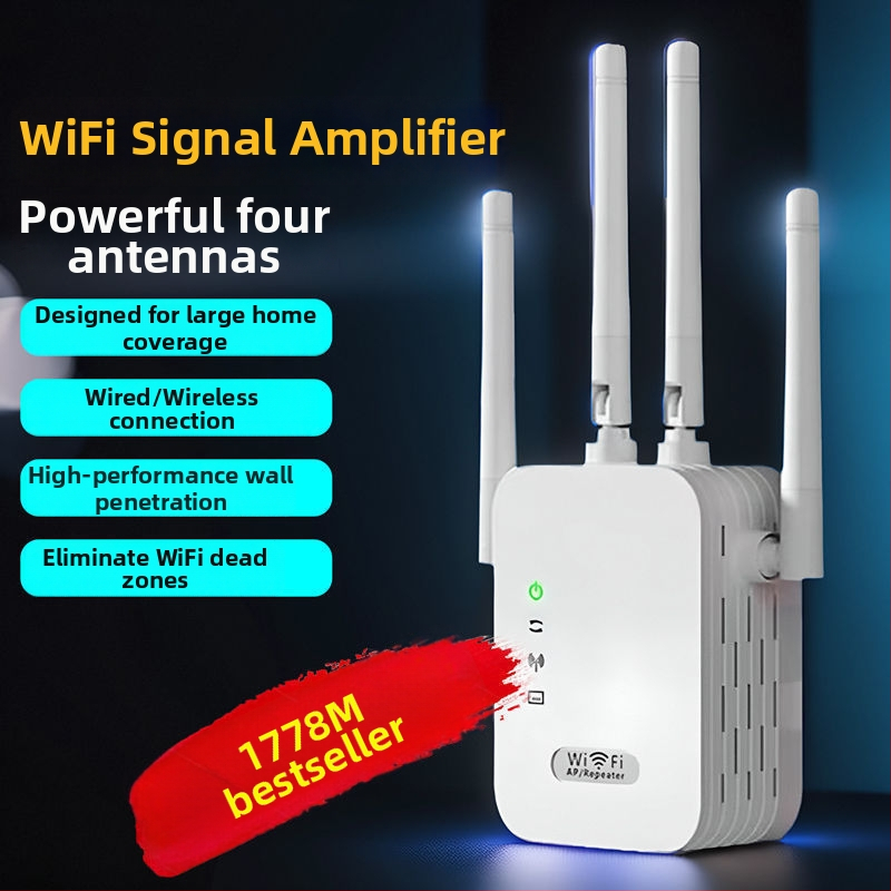 Безжичен маршрутизатор-усилвател с шест антени – 802.11n, 300 Mbps, Cat5 Ethernet, домашна мрежа