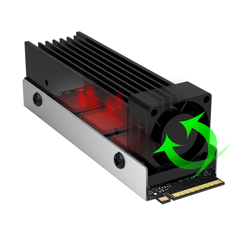 JIUSHARK rashladni ventilator za M.2 2280 SSD, PCIe 5.0, aluminijski hladnjak, hidraulički ležajevi, 8000 RPM