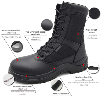 Spring River Cy010 Muške Visoke Radne Cipele od Kože Full-Grain, S Zaštitom od Udaraca, Za Hladne Uvjete u Naftnoj Industriji
