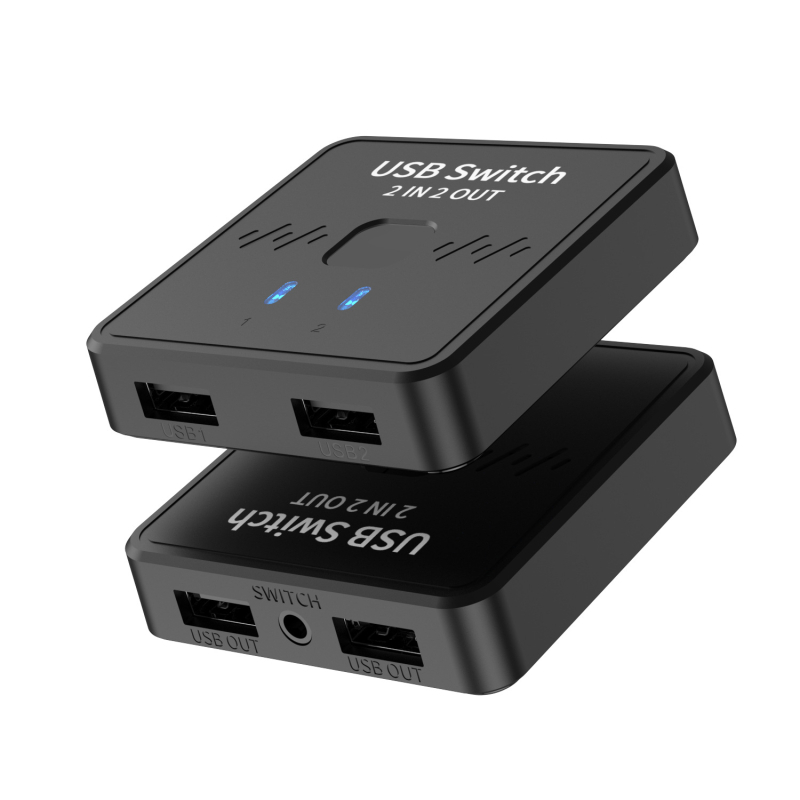 Comutator USB 2x2 pentru tastatură, mouse și dispozitive USB, USB 2.0, compatibil Windows