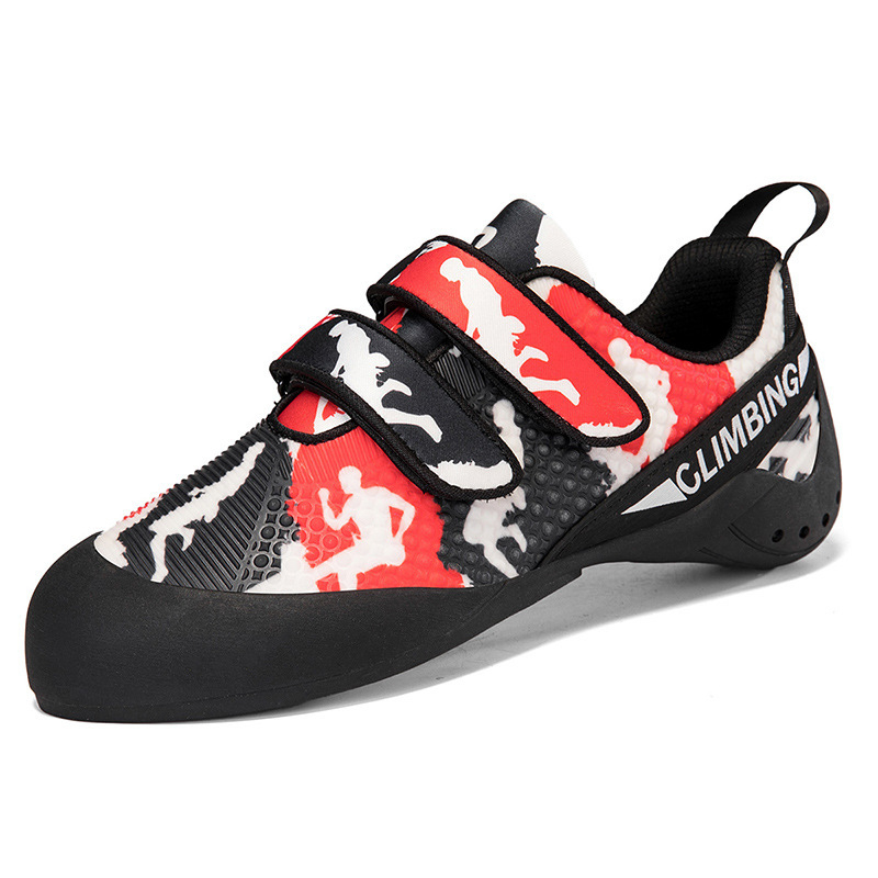 Παπούτσια αναρρίχησης με κλείσιμο Velcro, αντιολισθητικά, unisex για ενήλικες, για εσωτερικό μπολντινγκ, επάνω μέρος συνθετικό δέρμα