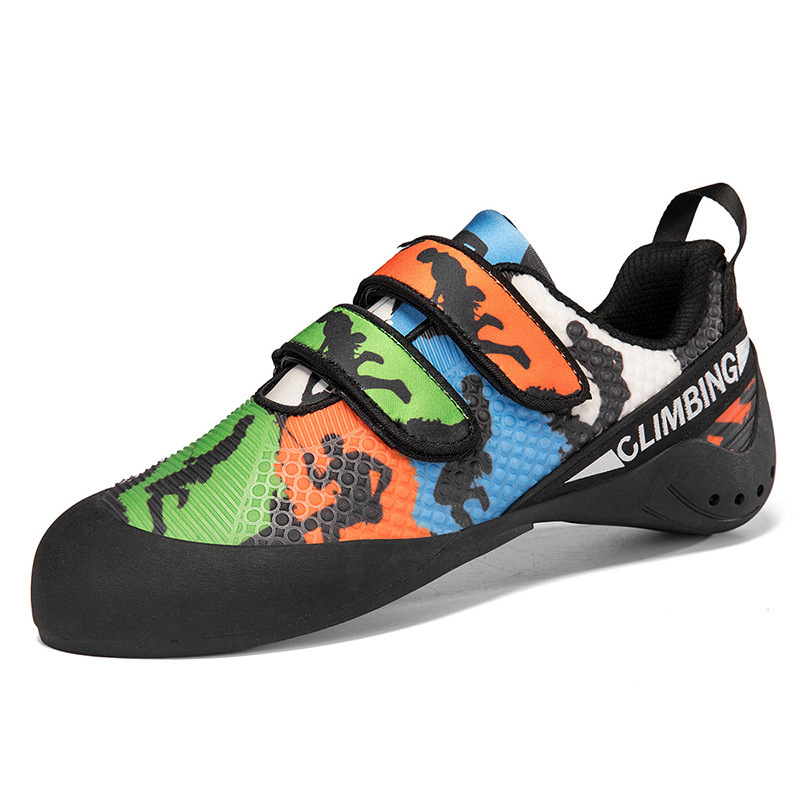 Παπούτσια αναρρίχησης με κλείσιμο Velcro, αντιολισθητικά, unisex για ενήλικες, για εσωτερικό μπολντινγκ, επάνω μέρος συνθετικό δέρμα