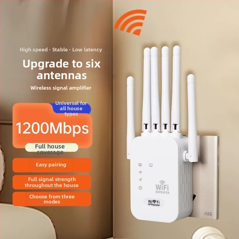 5G dvojpásmový WiFi opakovač a zosilňovač signálu pre domáci router