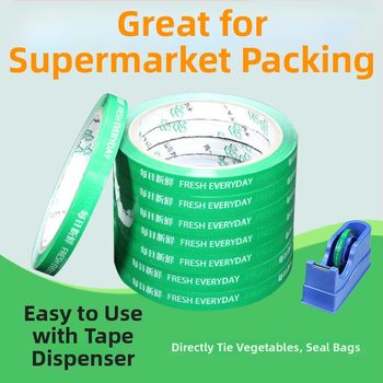 Pojas za pakiranje povrća i voća s dnevnim tiskanim oznakama, BOPP film, UV-otporna konstrukcija, ljepilo osjetljivo na pritisak, debljina 50 μm