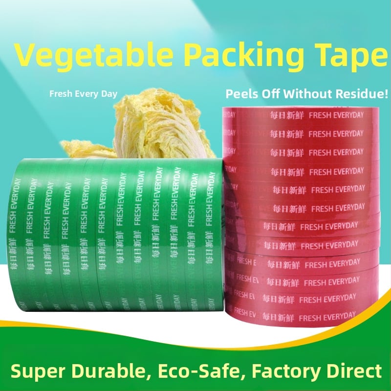 Pojas za pakiranje povrća i voća s dnevnim tiskanim oznakama, BOPP film, UV-otporna konstrukcija, ljepilo osjetljivo na pritisak, debljina 50 μm