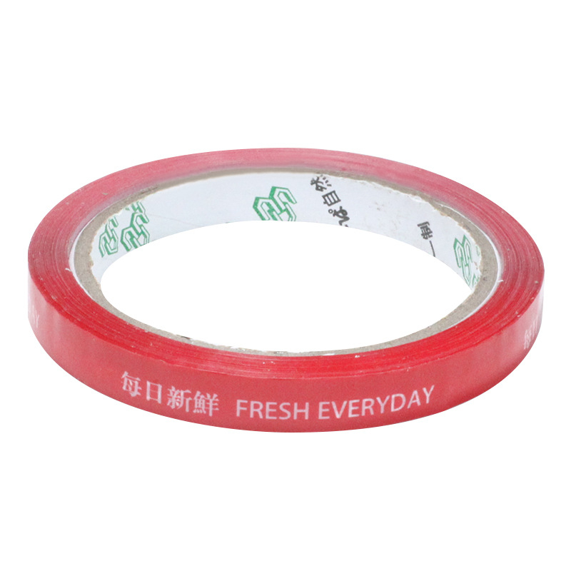 Pojas za pakiranje povrća i voća s dnevnim tiskanim oznakama, BOPP film, UV-otporna konstrukcija, ljepilo osjetljivo na pritisak, debljina 50 μm