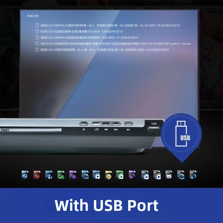DVD prehrávač s HDMI výstupom, USB MP3 prehrávanie, model 390, 220V, 10W