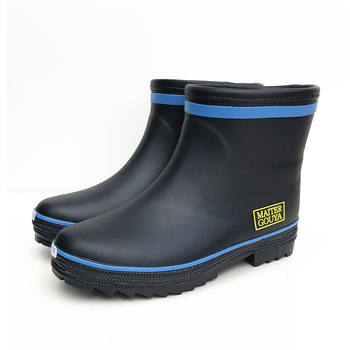 Ghete de ploaie din cauciuc cu căptușeală artificială scurtă, branț EVA, talpă antiderapantă, unisex, gleznă joasă, potrivite pentru toamnă și iarnă.