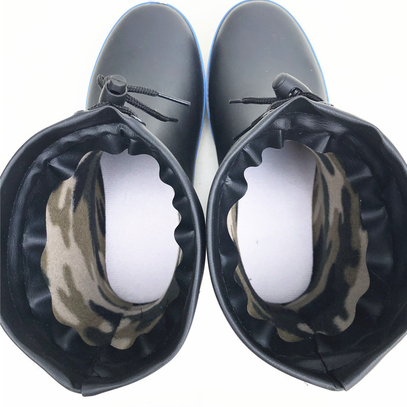 Ghete de ploaie din cauciuc cu căptușeală artificială scurtă, branț EVA, talpă antiderapantă, unisex, gleznă joasă, potrivite pentru toamnă și iarnă.