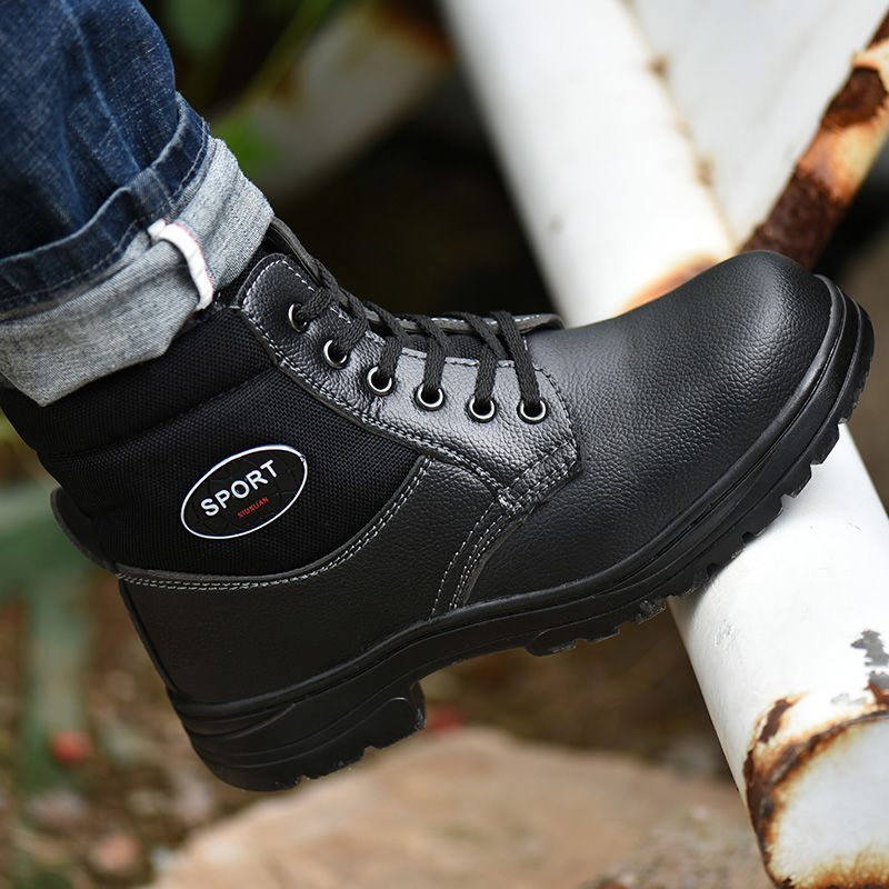 Pánske pracovné topánky – oceľová špička, ochrana proti nárazu a prederaniu, teplé zimné topánky, vysoký zvršok, mikrovláknová koža + plátno