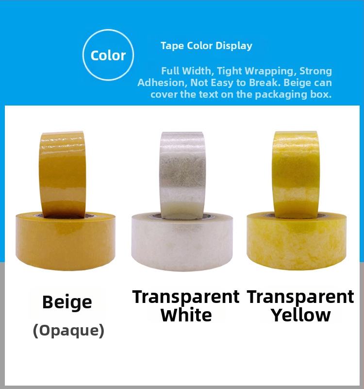 Prozirna pakirajuća traka s vodom baziranim ljepilom za strojno zatvaranje i logističko pakiranje, BOPP film, 50 μm, površina za pisanje