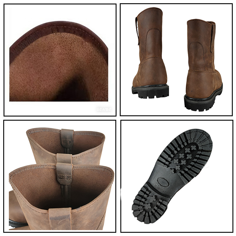 Visoke radne čizme od kože s čeličnom prstom, zaštita od udara i bušenja, otporne na ulje i kiselinu, protuklizna potplata