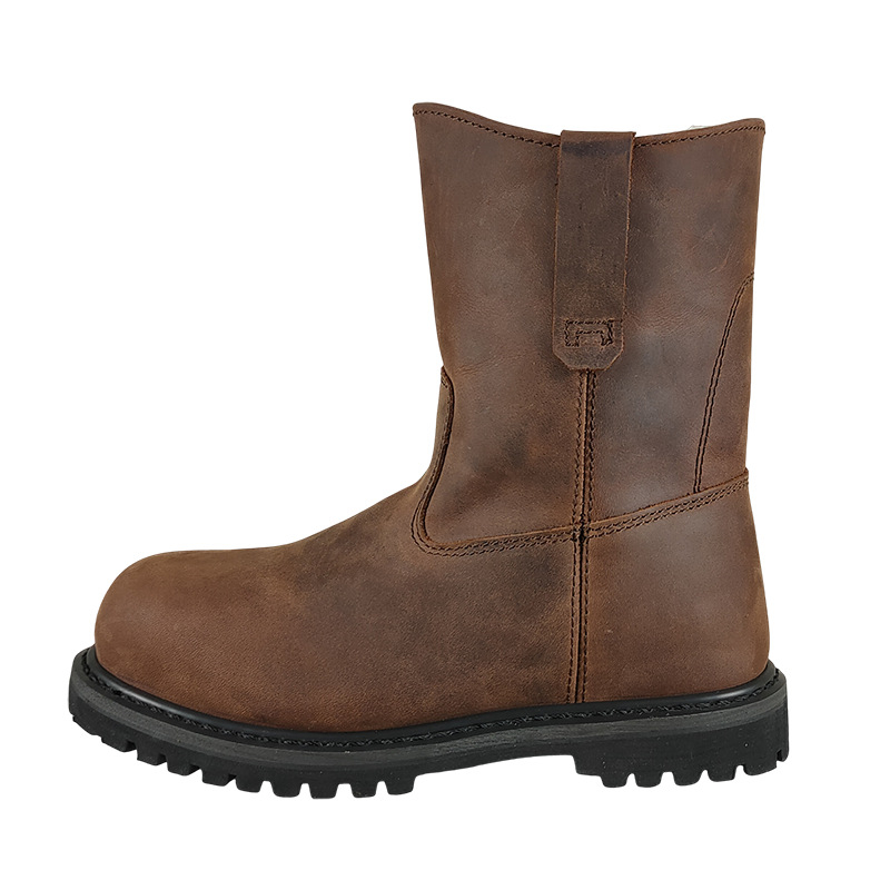 Visoke radne čizme od kože s čeličnom prstom, zaštita od udara i bušenja, otporne na ulje i kiselinu, protuklizna potplata