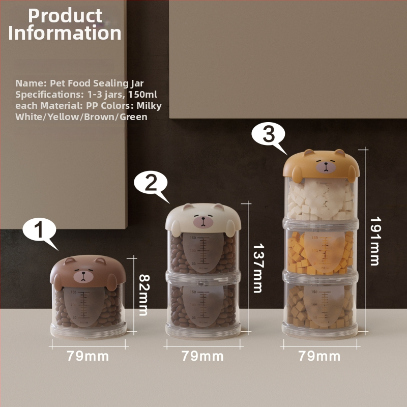 Cutie portabilă multistrat pentru depozitarea hranei pentru animale, sigilată și rezistentă la umezeală, brand Le zhen, set de 120 bucăți