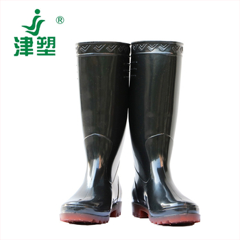Cizme de ploaie pentru bărbați din PVC, înalte, toc mic 1–3 cm, căptușeală din țesătură, talpă din plastic