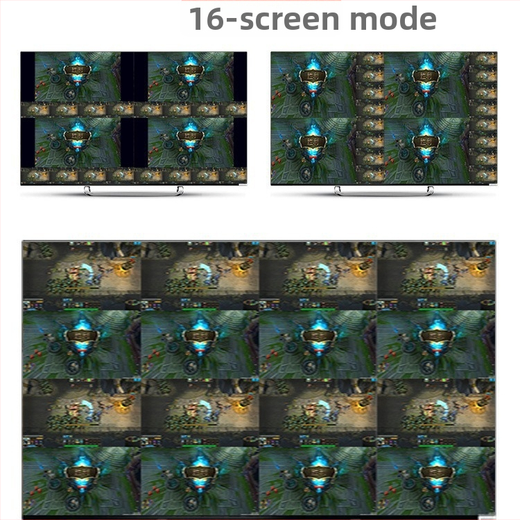 HDMI 16-portový prepínač, 16 vstupov 1 výstup, 1920×1080@60Hz, 1 m kábel, správa napájania