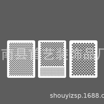 Set od 3 šablona za ljuske sirene, PET, ručno izrađeno, modern minimalistički stil