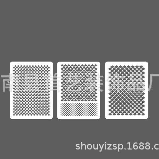 Set od 3 šablona za ljuske sirene, PET, ručno izrađeno, modern minimalistički stil