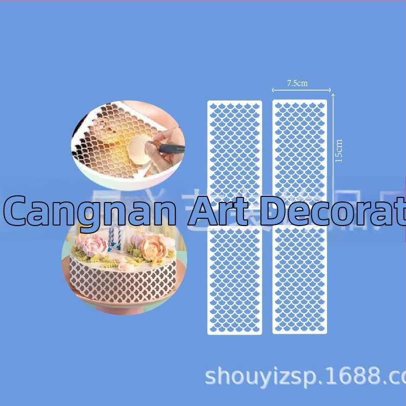 Set od 3 šablona za ljuske sirene, PET, ručno izrađeno, modern minimalistički stil