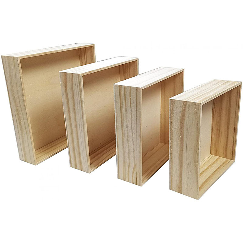 Cutie din lemn masiv, pătrată, lemn natural, finisaj sculptural, imprimare logo, opțiuni personalizabile