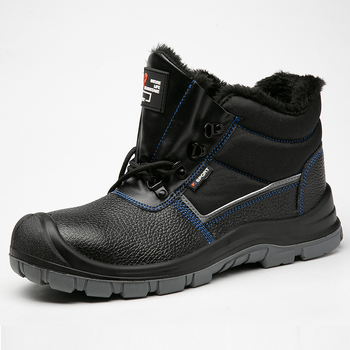 Sigurna radna obuća s zaštitom od udara i probijanja, visok vrh, čelični vrh prsta, vodootporna i otporna na ulje, reljefna koža i PU đon