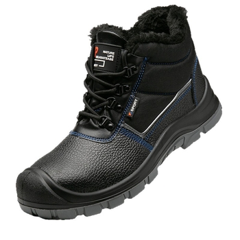 Sigurna radna obuća s zaštitom od udara i probijanja, visok vrh, čelični vrh prsta, vodootporna i otporna na ulje, reljefna koža i PU đon