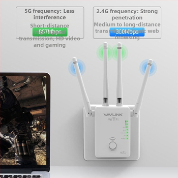 WAVLINK dvojpásmový Wi‑Fi opakovač dosahu WL-WN575A3, 802.11ac, 15 m dosah