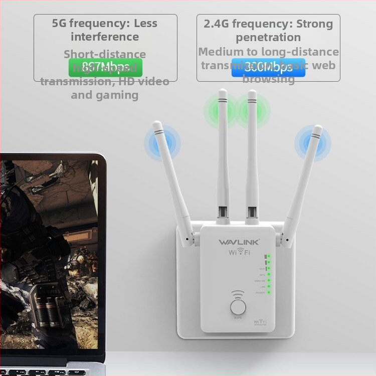 WAVLINK dvojpásmový Wi‑Fi opakovač dosahu WL-WN575A3, 802.11ac, 15 m dosah
