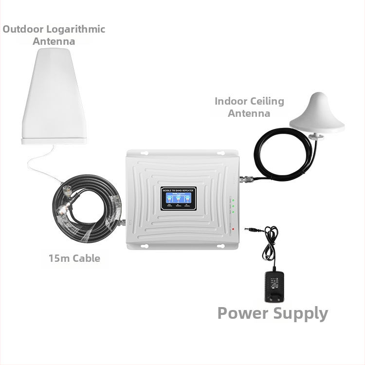 Vnútorný opakovač signálu GSM/DCS/WCDMA, frekvencie 900/1800/2100/2600 MHz, pokrytie 500 m², model S3GDW-BHZ, značka Grand