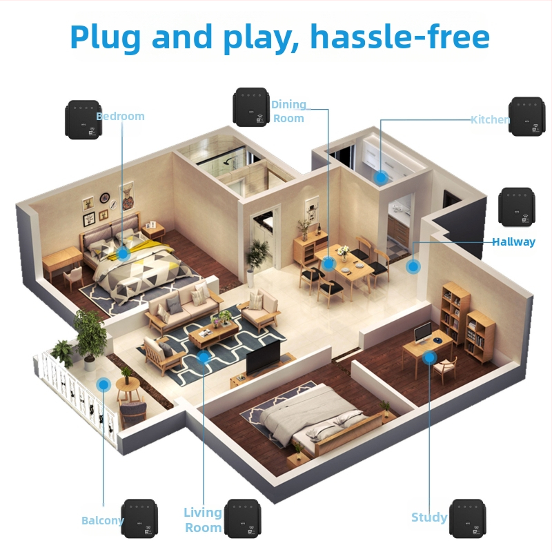 Ασύρματος επαναλήπτης με AP διπλής λειτουργίας, Cat5 καλώδιο, εμβέλεια μεταγωγής 0–80 m², ταχύτητα 300, τροφοδοσία 100–240 V AC