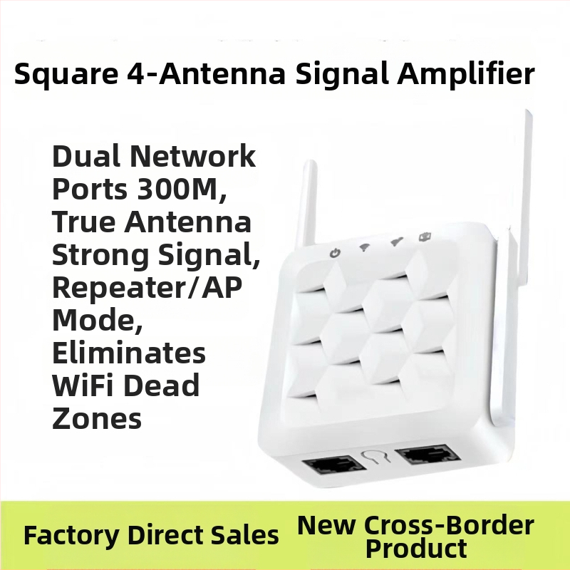 WiFi extender Mini Square Type s prechodom cez stenu, 802.11n, 300Mbps, Cat5 kábel, 110–220V