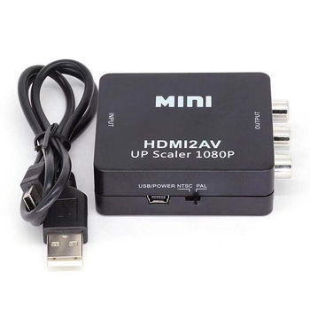 Convertor HDMI către AV XC-1080P, adaptor HDMI2AV pentru TV, 1080P, cablu de 0.5 m, Suport gestionare energiei