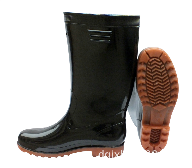 Ghete de ploaie unisex pentru adulți, exterior PVC, talpă din plastic, înalte, antiderapante și rezistente la uzură