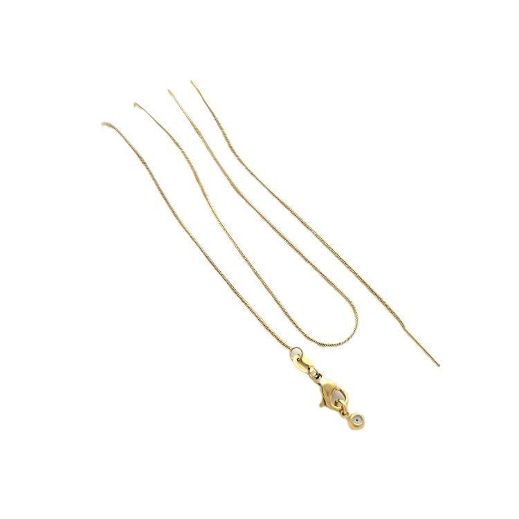 Colier din oțel de titan cu lanț șarpe, placare prin vid, design în formă de O, mărgele; personalizare disponibilă și etichetă privată licențiată