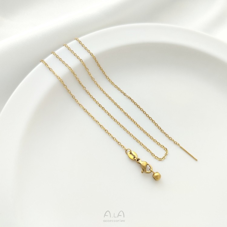 Colier din oțel de titan cu lanț șarpe, placare prin vid, design în formă de O, mărgele; personalizare disponibilă și etichetă privată licențiată