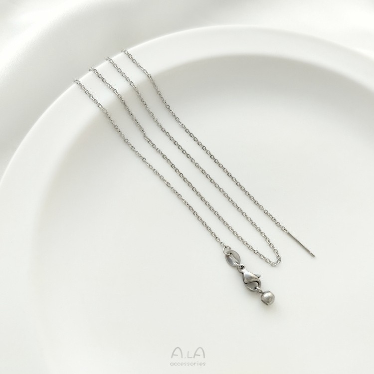 Colier din oțel de titan cu lanț șarpe, placare prin vid, design în formă de O, mărgele; personalizare disponibilă și etichetă privată licențiată