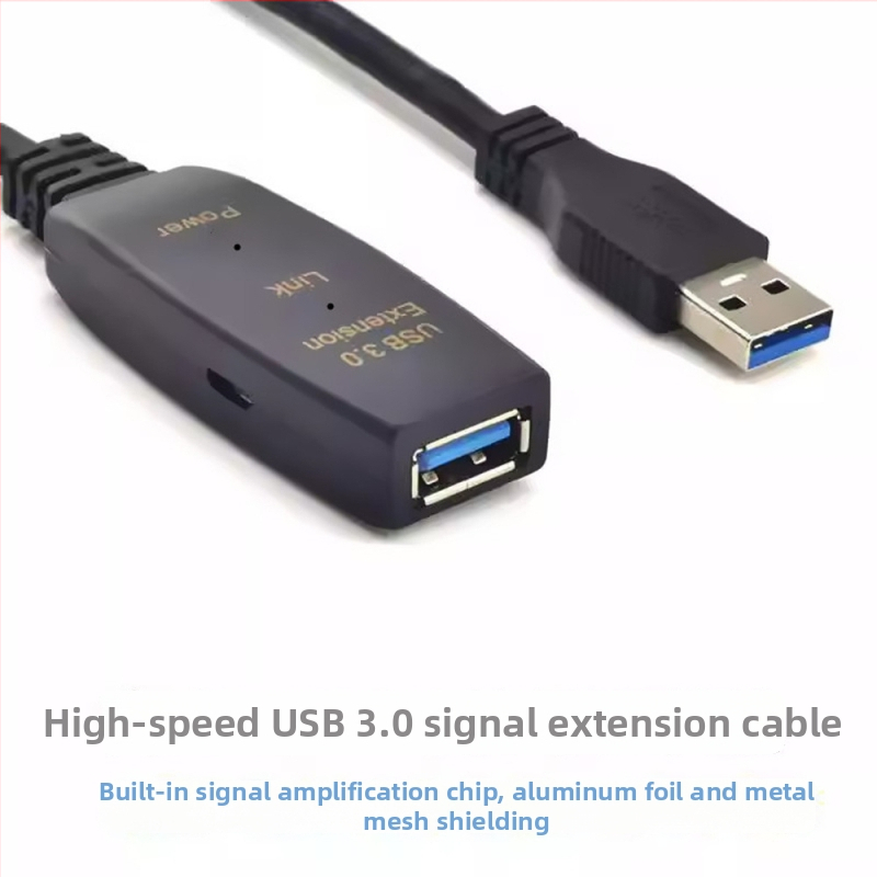 USB 3.0 predlžovací kábel 15 m, muž–žena konektor, so zosilňovačom signálu, pre PC, video, myš a klávesnicu