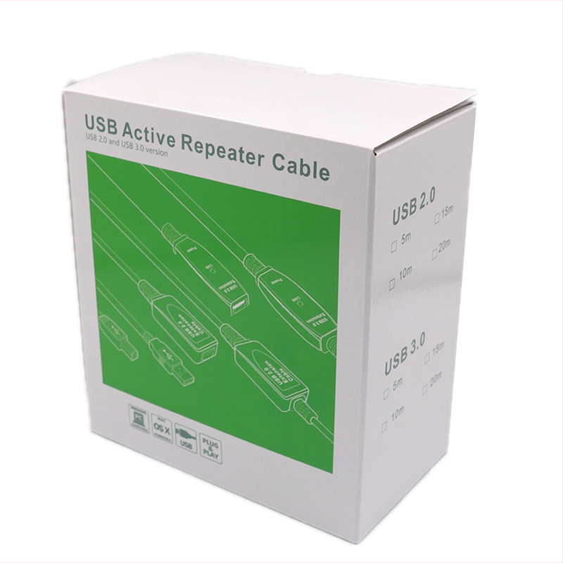 USB 3.0 predlžovací kábel 15 m, muž–žena konektor, so zosilňovačom signálu, pre PC, video, myš a klávesnicu