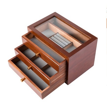Cutie de bijuterii din lemn masiv pentru inele, capacitate mare, ambalaj tip cutie, depozitare bijuterii – Zhenbang