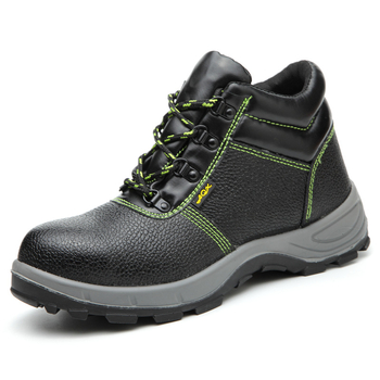 Pantofi de protecție din piele de vacă, vârf din oțel, înalți, anti-perforație și anti-șoc, căptuți cu fleece