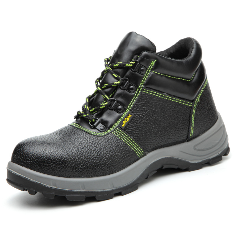 Pantofi de protecție din piele de vacă, vârf din oțel, înalți, anti-perforație și anti-șoc, căptuți cu fleece